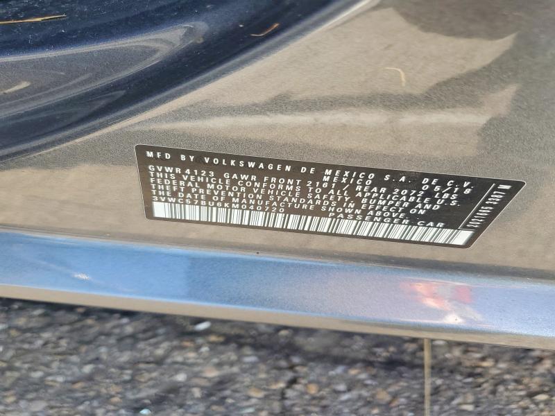 Продажа на аукционе авто 2019 Volkswagen Jetta, vin: 3VWC57BU6KM040720, номер лота: 55204516