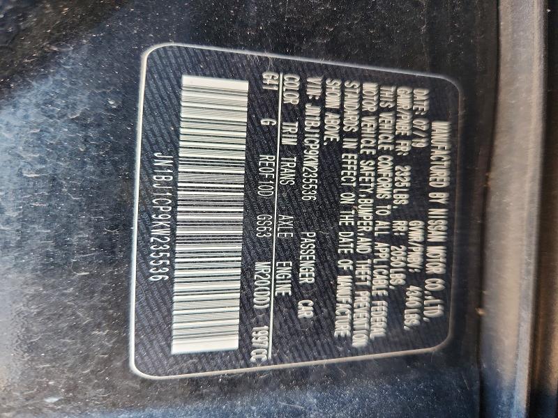 53790546 :رقم المزاد ، JN1BJ1CP9KW235536 vin ، 2019 Nissan Rogue Sport مزاد بيع