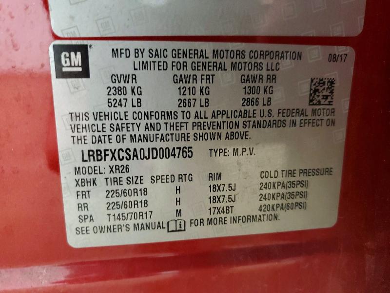 Aukcja sprzedaży 2018 Buick Envision, vin: LRBFXCSA0JD004765, numer aukcji: 53345356