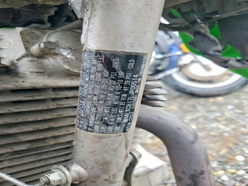 54090076 :رقم المزاد ، MH4LXCB17LJP00514 vin ، 2020 Kawasaki Klx230 مزاد بيع