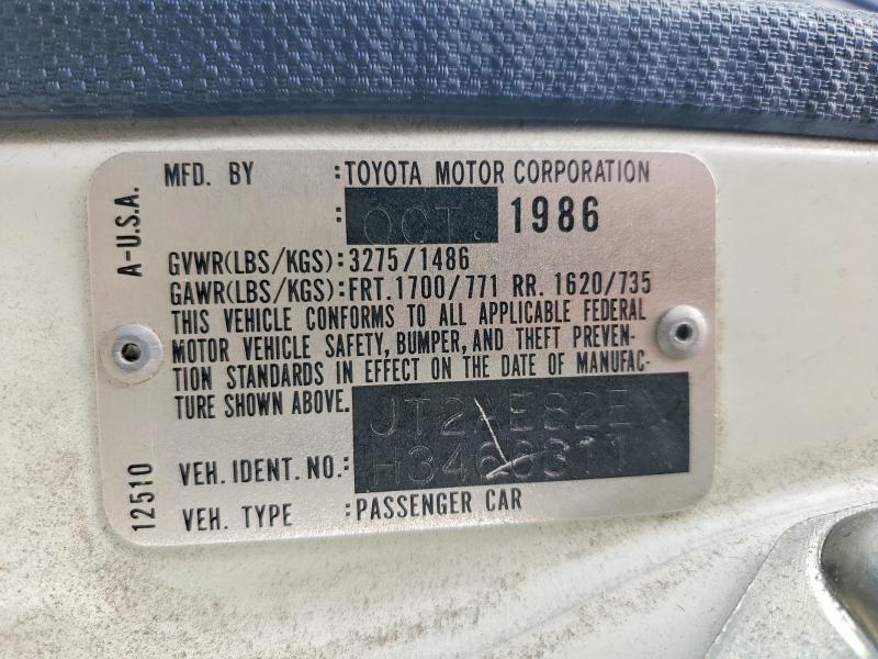 Aukcja sprzedaży 1987 Toyota Corolla, vin: JT2AE82EXH3466311, numer aukcji: 52457376