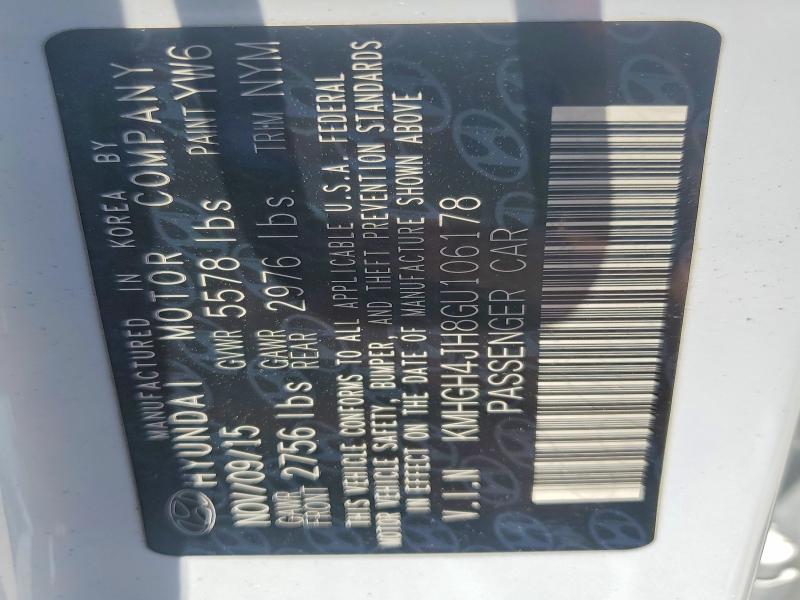 Aukcja sprzedaży 2016 Hyundai Equus, vin: KMHGH4JH8GU106178, numer aukcji: 52267926