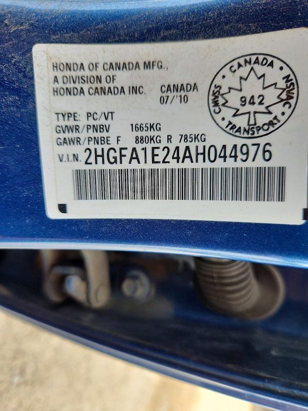 Продаж на аукціоні авто 2010 Honda Civic, vin: 2HGFA1E24AH044976, номер лоту: 51837896