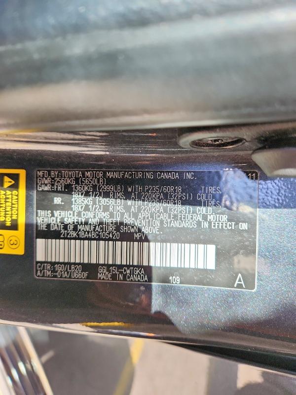 Продаж на аукціоні авто 2011 Lexus Rx, vin: 2T2BK1BA4BC105420, номер лоту: 53214756
