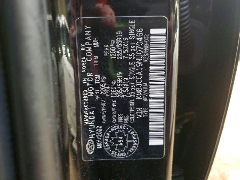 Продажа на аукционе авто 2022 Hyundai Tucson, vin: KM8JCCA19NU070466, номер лота: 49059226