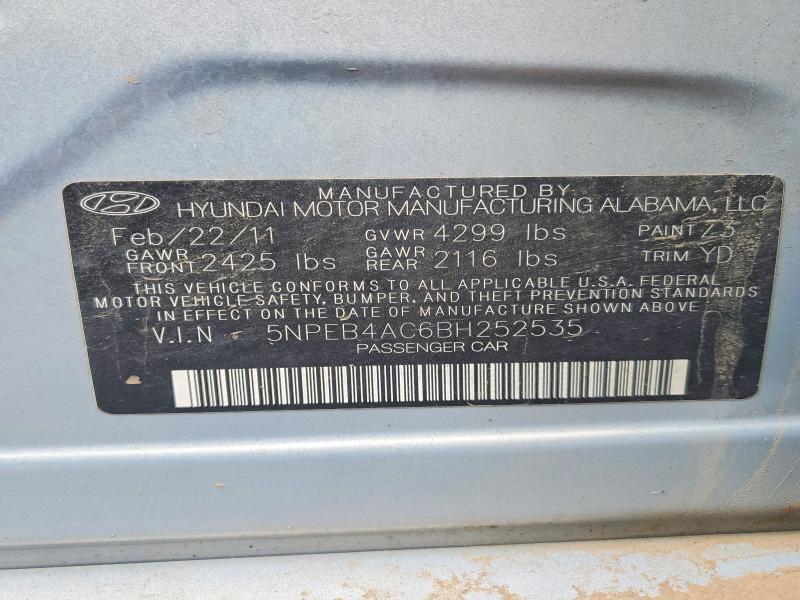 Aukcja sprzedaży 2011 Hyundai Sonata, vin: 5NPEB4AC6BH252535, numer aukcji: 54138816