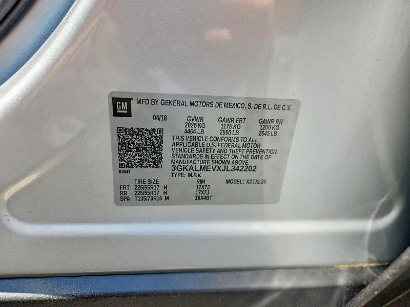 2018 Gmc Terrain მანქანა იყიდება აუქციონზე, vin: 3GKALMEVXJL342202, აუქციონის ნომერი: 52856456