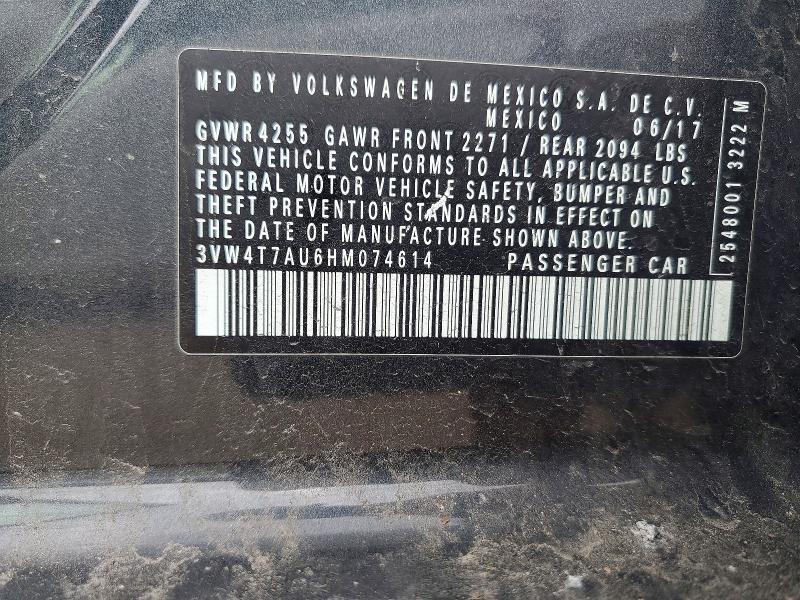 Aukcja sprzedaży 2017 Volkswagen Gti, vin: 3VW4T7AU6HM074614, numer aukcji: 53455826