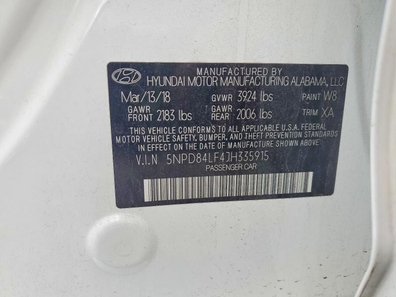 Aukcja sprzedaży 2018 Hyundai Elantra, vin: 5NPD84LF4JH335915, numer aukcji: 53419476