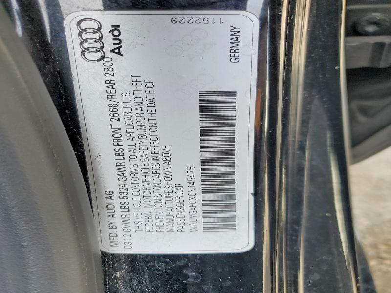 2012 Audi A7 მანქანა იყიდება აუქციონზე, vin: WAUYGAFCXCN145475, აუქციონის ნომერი: 53166516