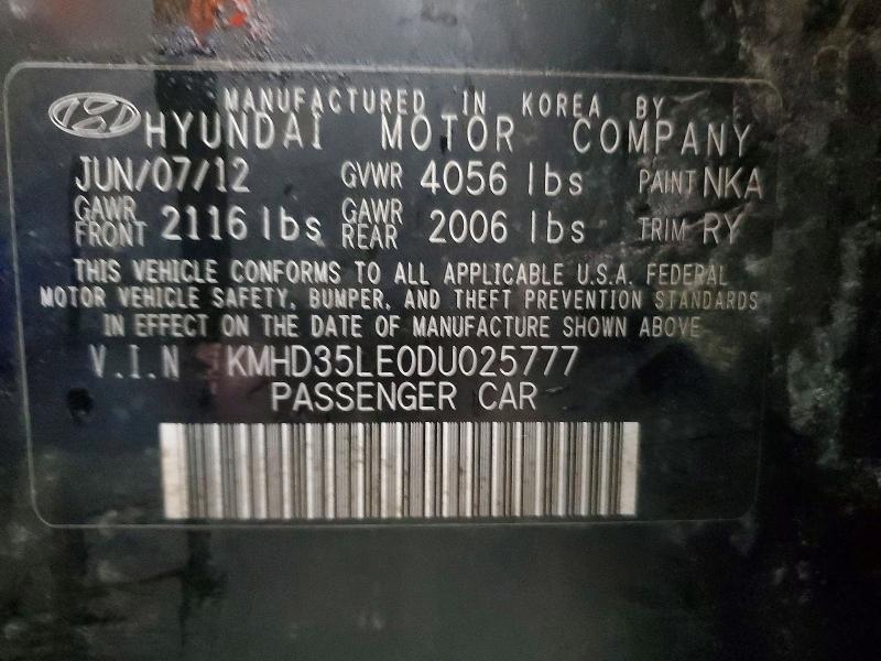 Aukcja sprzedaży 2013 Hyundai Elantra Gt, vin: KMHD35LE0DU025777, numer aukcji: 53594466
