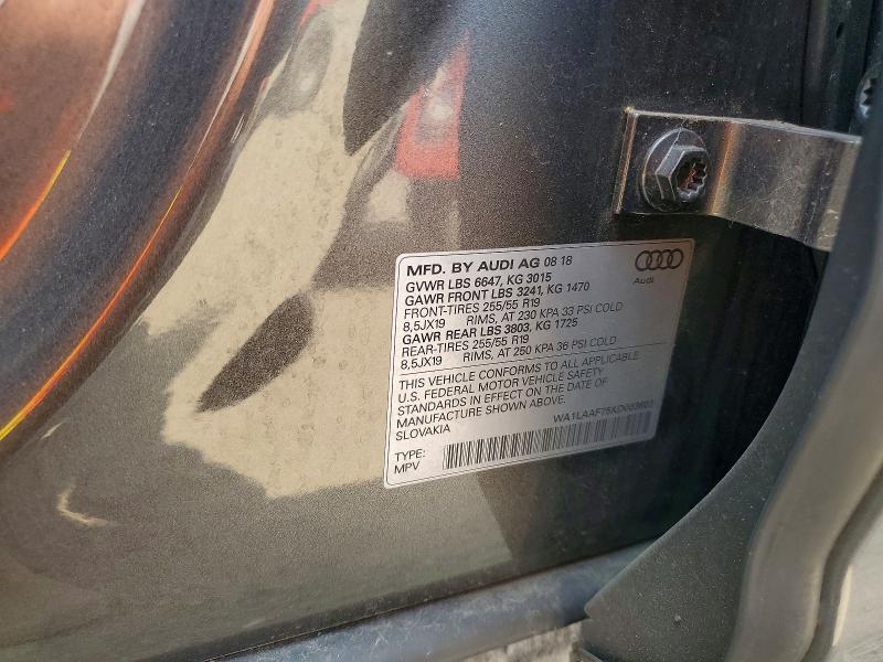 Продаж на аукціоні авто 2019 Audi Q7, vin: WA1LAAF75KD003602, номер лоту: 53983256