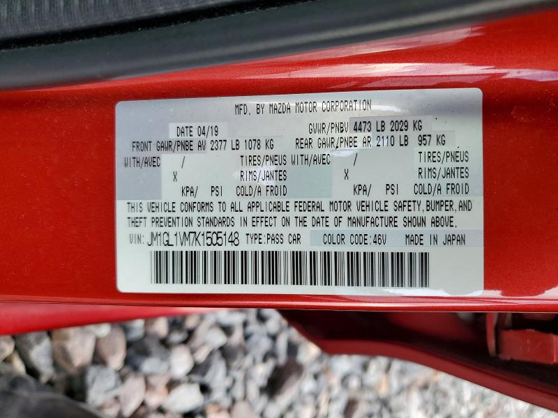 Продажа на аукционе авто 2019 Mazda 6, vin: JM1GL1VM7K1505148, номер лота: 53944316