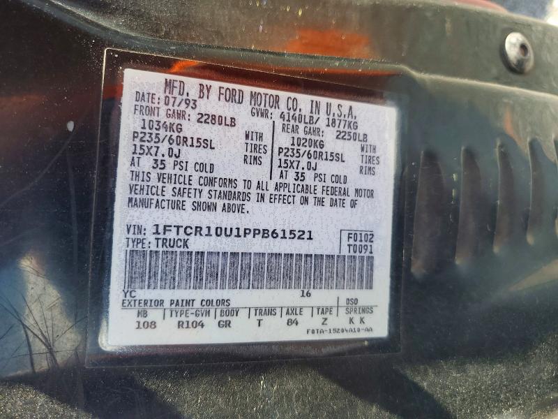 Продажа на аукционе авто 1993 Ford Ranger, vin: 1FTCR10U1PPB61521, номер лота: 54843606