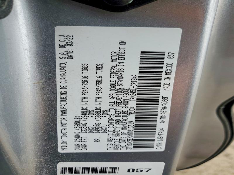 52768166 :رقم المزاد ، 3TYSX5ENXNT013319 vin ، 2022 Toyota Tacoma مزاد بيع