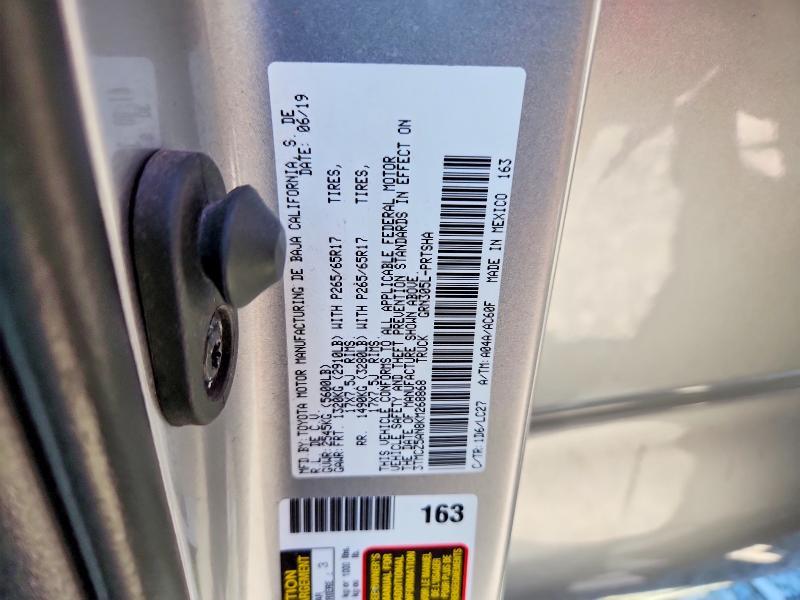 Продажа на аукционе авто 2019 Toyota Tacoma, vin: 3TMCZ5AN8KM268868, номер лота: 55201946