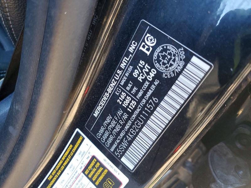 Auction sale of the 2016 Mercedes-benz C, vin: 55SWF4KB2GU111576, lot number: 47802586