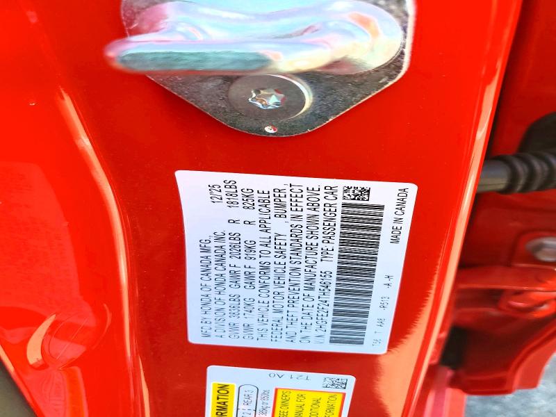 Продаж на аукціоні авто 2026 Honda Civic, vin: 2HGFE2F24TH546155, номер лоту: 53002926