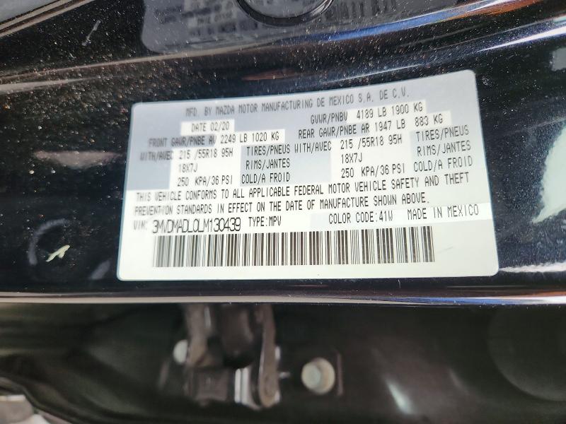 2020 Mazda Cx-30 მანქანა იყიდება აუქციონზე, vin: 3MVDMADL0LM130439, აუქციონის ნომერი: 54528226