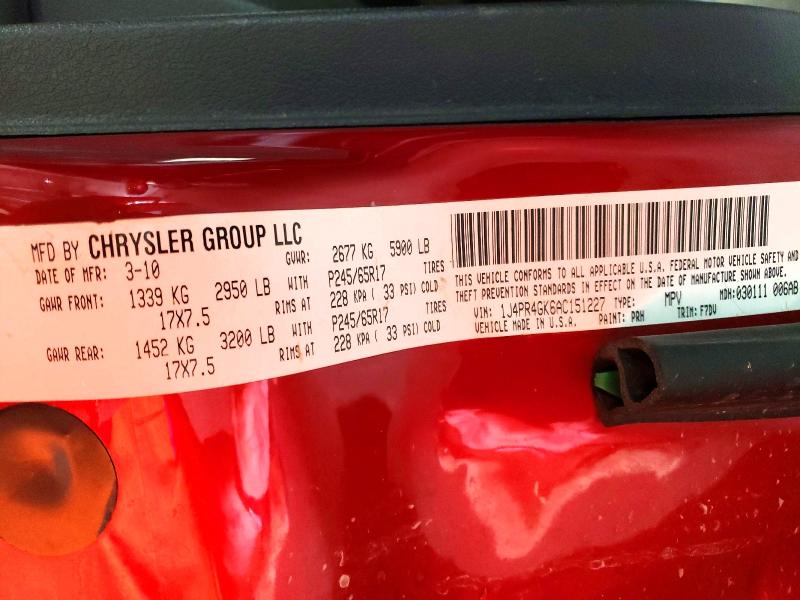 Продаж на аукціоні авто 2010 Jeep Grand Cherokee, vin: 1J4PR4GK6AC151227, номер лоту: 54847056