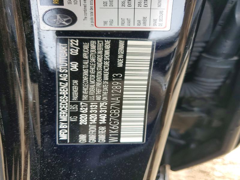 Продажа на аукционе авто 2022 Mercedes-benz S, vin: W1K6G7GB7NA128913, номер лота: 52216166