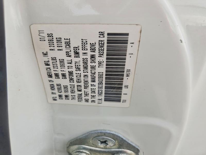 Продажа на аукционе авто 2011 Honda Accord, vin: 1HGCS1B33BA009603, номер лота: 55001096