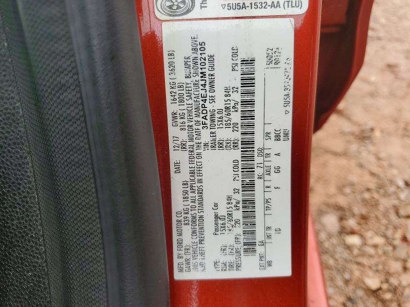 54330626 :رقم المزاد ، 3FADP4EJ4JM102105 vin ، 2018 Ford Fiesta مزاد بيع