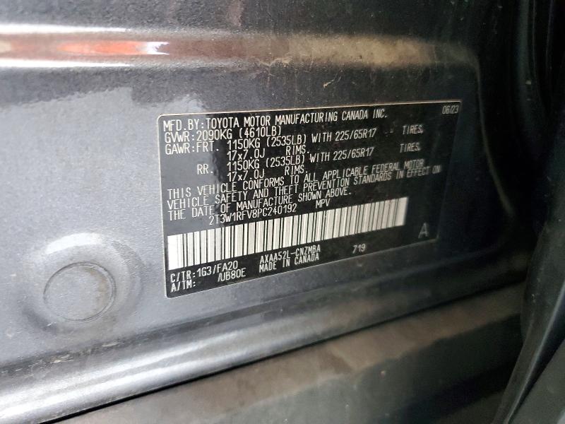 2023 Toyota Rav4 მანქანა იყიდება აუქციონზე, vin: 2T3W1RFV8PC240192, აუქციონის ნომერი: 52251866