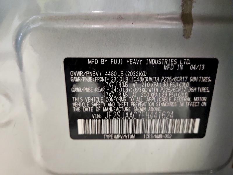 Aukcja sprzedaży 2014 Subaru Forester, vin: JF2SJAAC7EH441624, numer aukcji: 52778806