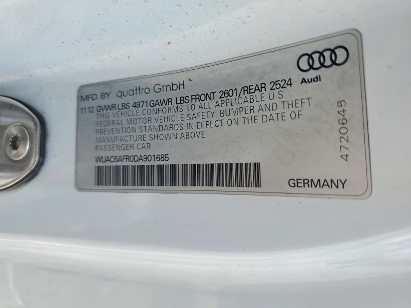 2013 Audi Rs5 მანქანა იყიდება აუქციონზე, vin: WUAC6AFR0DA901685, აუქციონის ნომერი: 55078026
