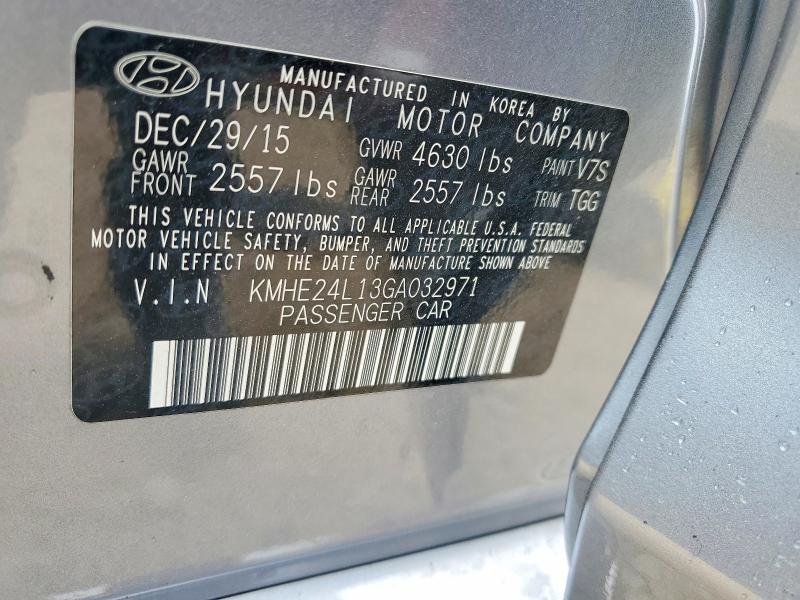 Продаж на аукціоні авто 2016 Hyundai Sonata Hybrid, vin: KMHE24L13GA032971, номер лоту: 55071716