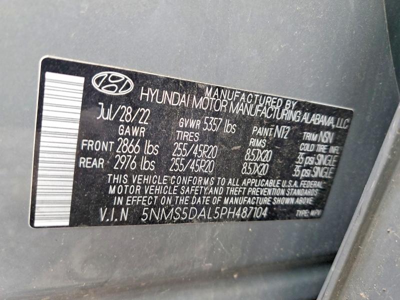 Продажа на аукционе авто 2023 Hyundai Santa Fe, vin: 5NMS5DAL5PH487104, номер лота: 53418646