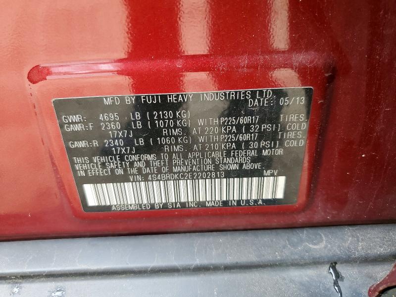 Продажа на аукционе авто 2014 Subaru Outback, vin: 4S4BRDKC2E2202813, номер лота: 53579486