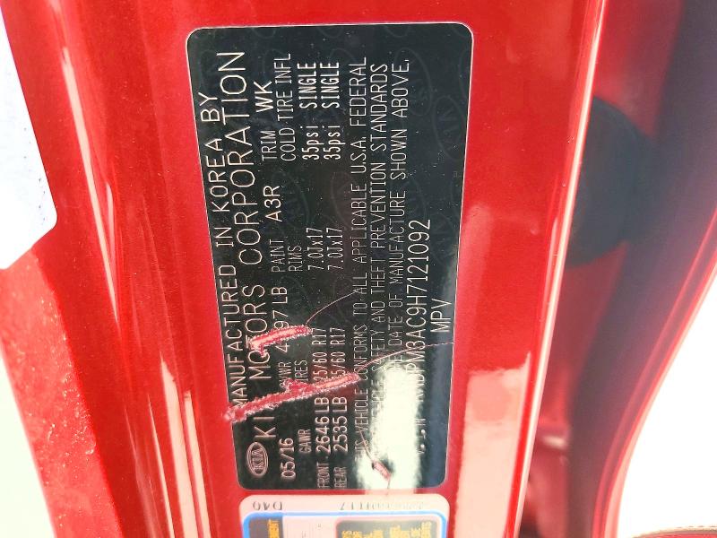 53370686 :رقم المزاد ، KNDPM3AC9H7121092 vin ، 2017 Kia Sportage مزاد بيع