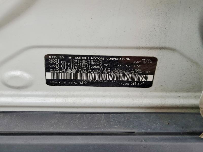 52493636 :رقم المزاد ، JA4AR3AU6JU011733 vin ، 2018 Mitsubishi Outlander Sport مزاد بيع