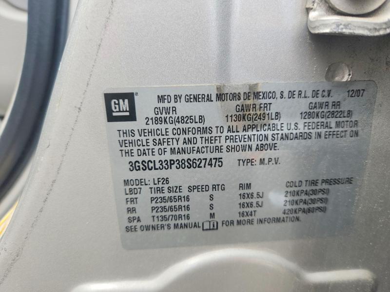 54479636 :رقم المزاد ، 3GSCL33P38S627475 vin ، 2008 Saturn Vue مزاد بيع