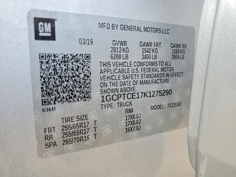 Aukcja sprzedaży 2019 Chevrolet Colorado, vin: 1GCPTCE17K1275290, numer aukcji: 54079976