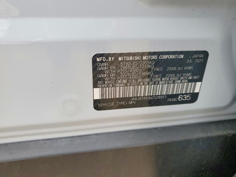 2022 Mitsubishi Outlander მანქანა იყიდება აუქციონზე, vin: JA4J4TA89NZ028911, აუქციონის ნომერი: 52903406