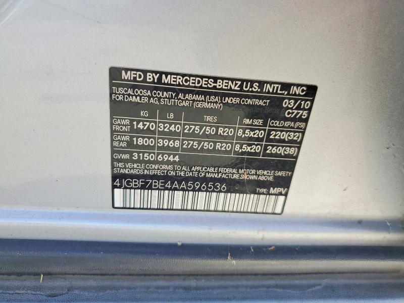 Продажа на аукционе авто 2010 Mercedes-benz Gl, vin: 4JGBF7BE4AA596536, номер лота: 55381606