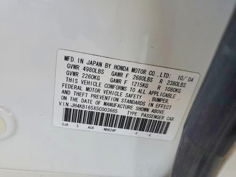 Продажа на аукционе авто 2005 Acura Rl, vin: JH4KB165X5C003665, номер лота: 54472566