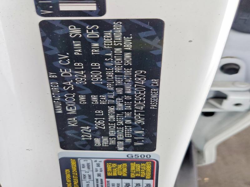 Aukcja sprzedaży 2025 Kia K4, vin: 3KPFT4DE9SE074879, numer aukcji: 54839796