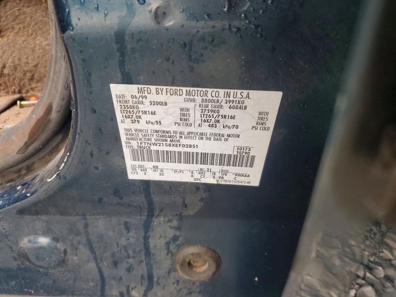 Aukcja sprzedaży 1999 Ford F250, vin: 1FTNW21S8XEF02851, numer aukcji: 54619486