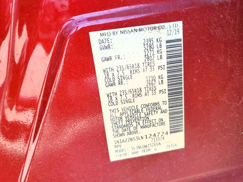 Aukcja sprzedaży 2025 Nissan Murano, vin: 5N1AZ2BS3LN124724, numer aukcji: 52243466