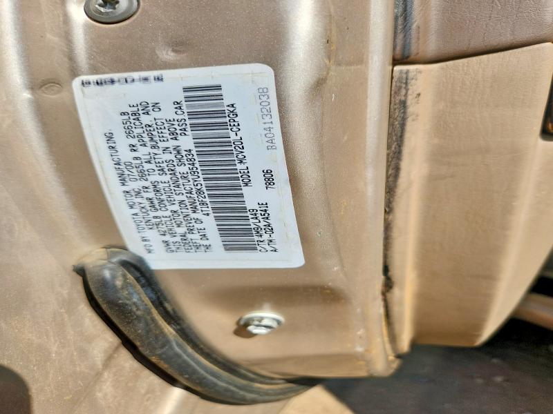2000 Toyota Camry მანქანა იყიდება აუქციონზე, vin: 4T1BF28K5YU954834, აუქციონის ნომერი: 55244046