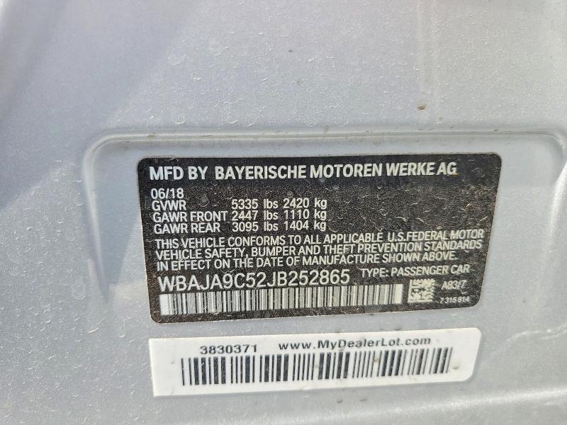 Aukcja sprzedaży 2018 Bmw 530e, vin: WBAJA9C52JB252865, numer aukcji: 53235216