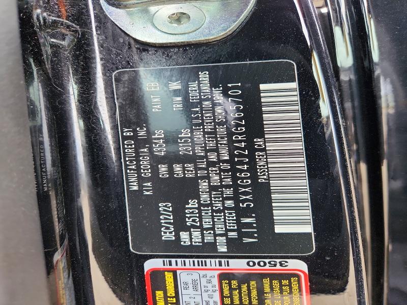 Aukcja sprzedaży 2024 Kia K5, vin: 5XXG64J24RG265701, numer aukcji: 54757806