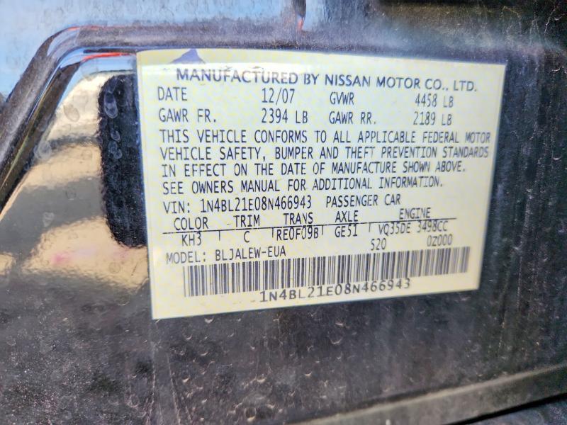 Продаж на аукціоні авто 2008 Nissan Altima, vin: 1N4BL21E08N466943, номер лоту: 51041976