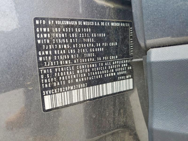 Продажа на аукционе авто 2023 Volkswagen Taos, vin: 3VVCX7B29PM378987, номер лота: 54759976