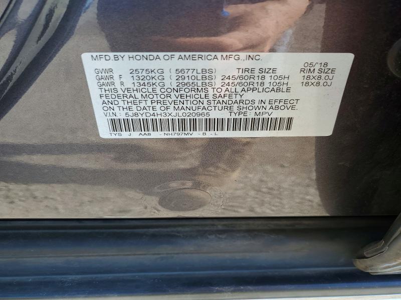 Продажа на аукционе авто 2018 Acura Mdx, vin: 5J8YD4H3XJL020965, номер лота: 52755896