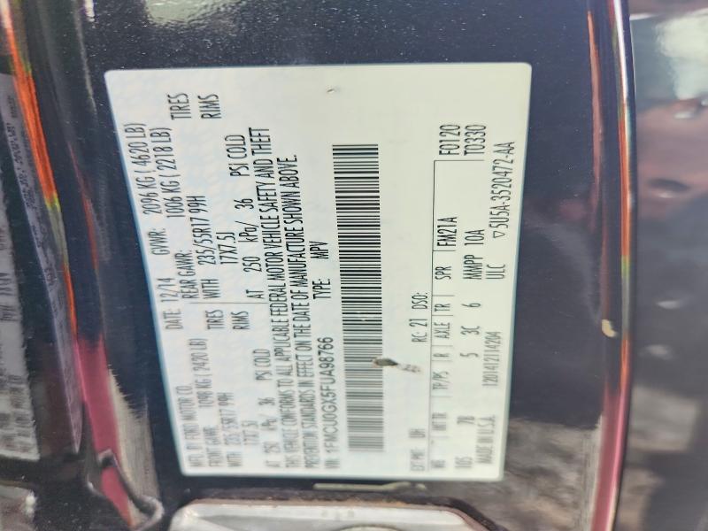 Продажа на аукционе авто 2015 Ford Escape, vin: 1FMCU0GX5FUA98766, номер лота: 52784326